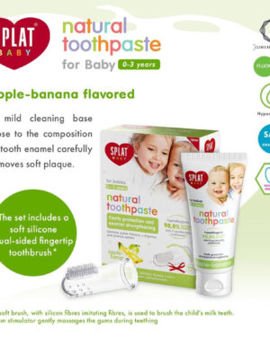 SPLAT BABY Series Toothpaste (Ages 0-3) - Apple-Banana with finger-tip toothbrush